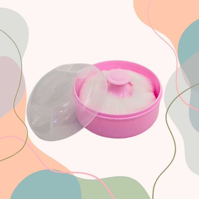 MOON MAMA Baby Powder Box with Transparent Lid for Babies(Pink)