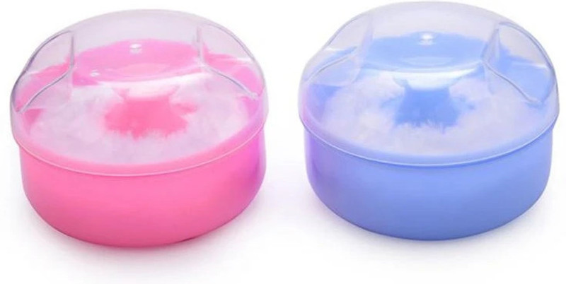 MYYNTI 2 PCS Baby Powder Puff Box Bath Powder Case Container Multi Design(Multicolor)