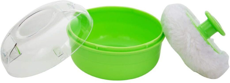 WEEPER Powder Container Soft Touch for Baby Talcum Powder Storage Puff Box Green(Multicolor)