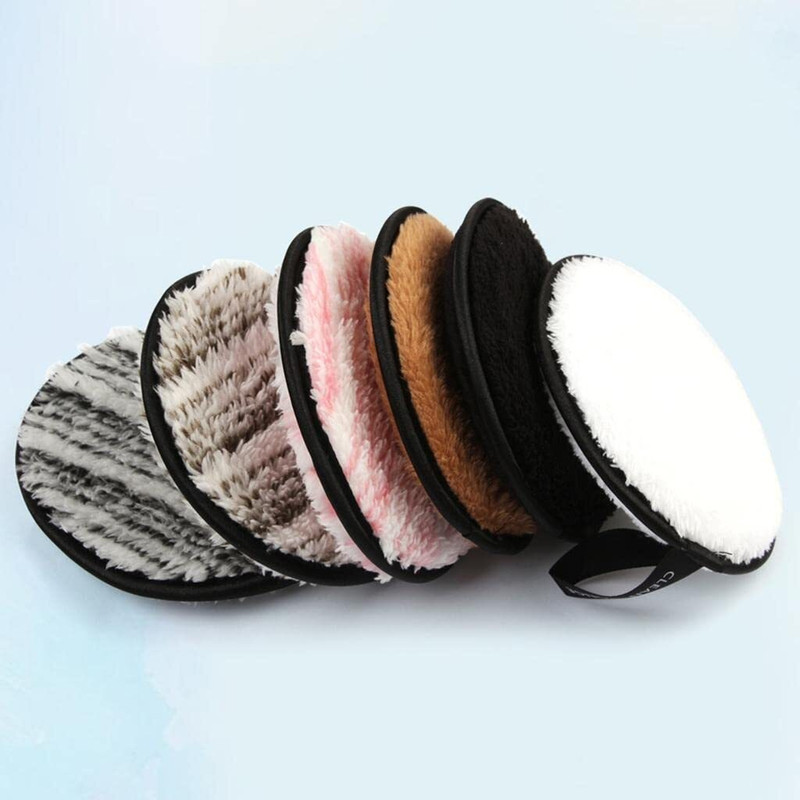 ROODILES Pure Cotton Round Powder Puff – Soft, Gentle Facial Pads Pack of 6(Multicolor)