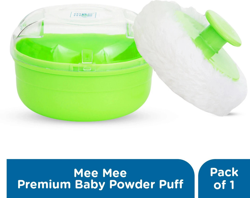 MeeMee Premium Powder Puff with Powder Storage (Green)(Green)