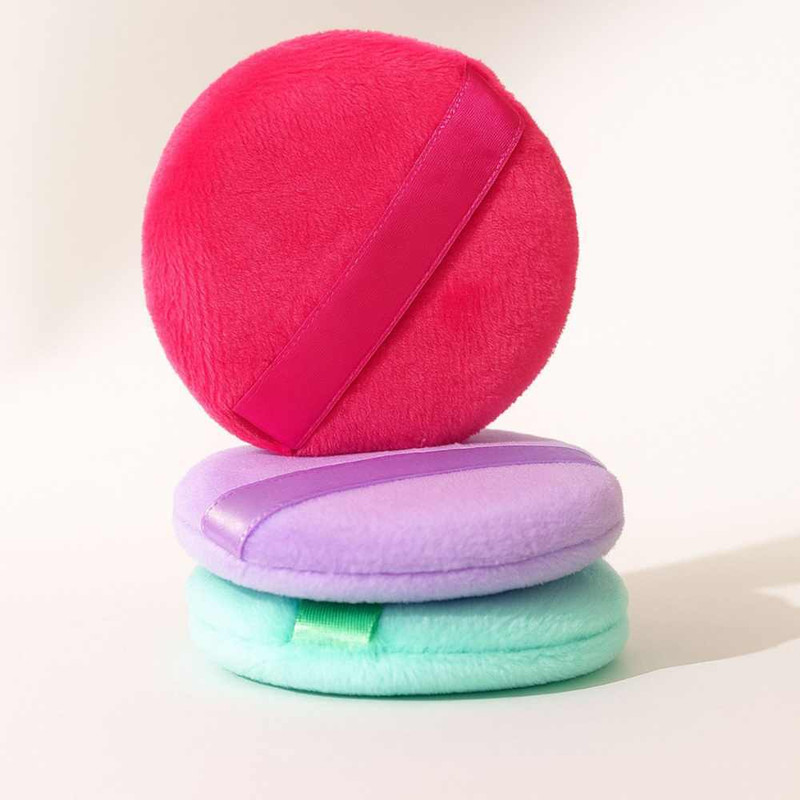 City Creations 3pc Washable Powder Puff for Make-up(Multicolor)