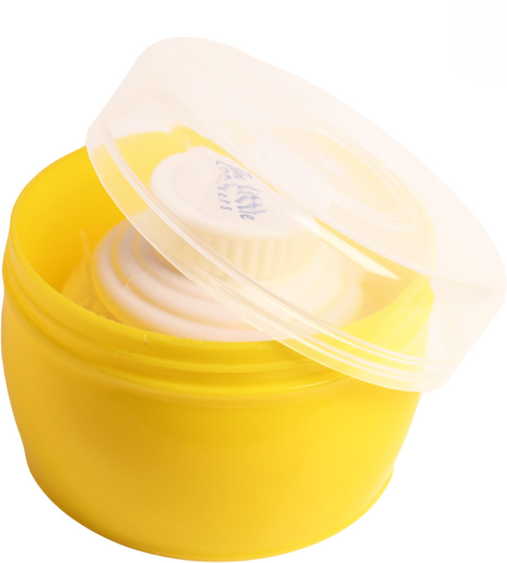 The Little Lookers Portable Baby Powder Puff with Box Holder Container for New Born Baby and Kids(Yellow)