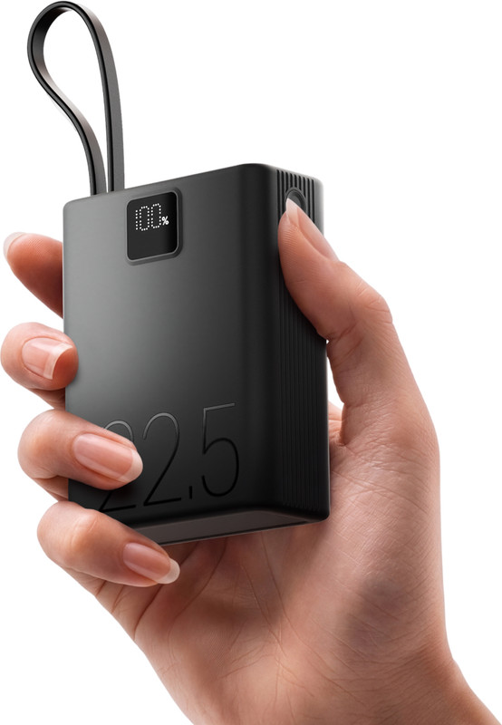 boAt 20000 mAh 22.5 W Ultra Compact Pocket Size Power Bank(Shadow Black, Lithium Polymer, Fast Charging for Mobile, Smartwatch, Tablet)