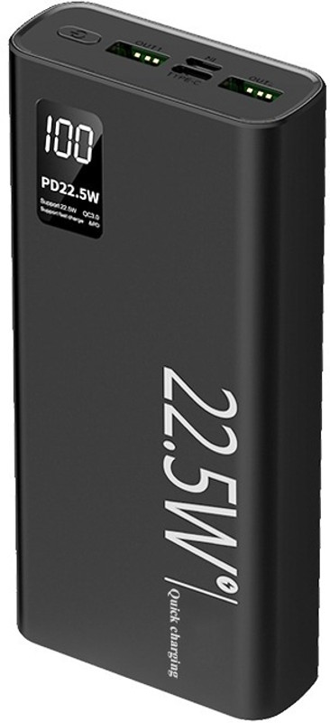 boAt 20000 mAh 22.5 W Power Bank(Carbon Black, Lithium Polymer, Fast Charging, Quick Charge 3.0, Power Delivery 3.0 for Mobile, Tablet)