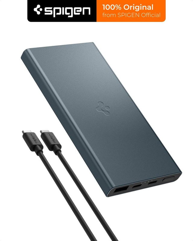 Spigen 10000 mAh 22.5 W Power Bank(Navy Blue, Lithium Polymer, Fast Charging for Mobile)