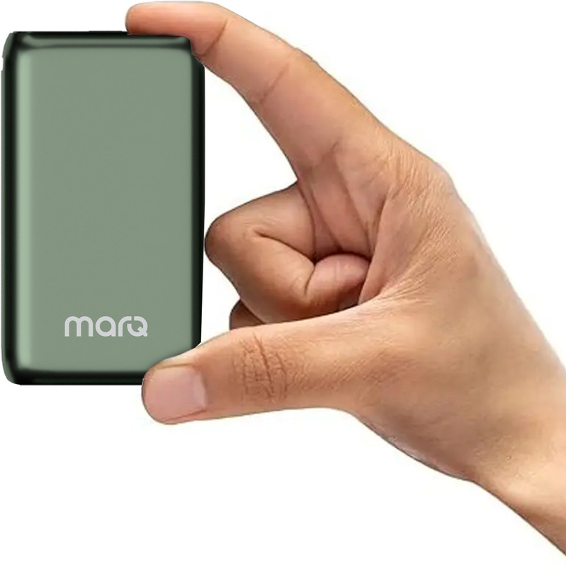 MarQ by Flipkart 10000 mAh 22.5 W Compact Pocket Size Power Bank(Green, Lithium Polymer, Power Delivery 3.0, Quick Charge 3.0, Fast Charging for Earbuds, Mobile, Smartwatch, Speaker, Tablet, Trimmer)