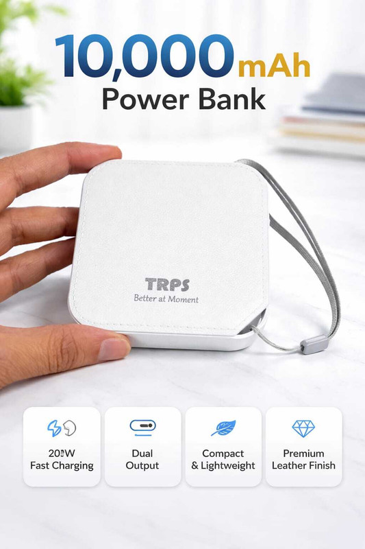 Ambrane 10000 mAh 12 W Compact Pocket Size Power Bank(Black, Lithium Polymer, Fast Charging for Mobile)