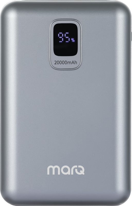 MarQ by Flipkart 20000 mAh 22.5 W Compact Power Bank(Silver, Lithium Polymer, Power Delivery 3.0, Quick Charge 3.0, Fast Charging for Earbuds, Mobile, Smartwatch, Speaker, Tablet, Trimmer)