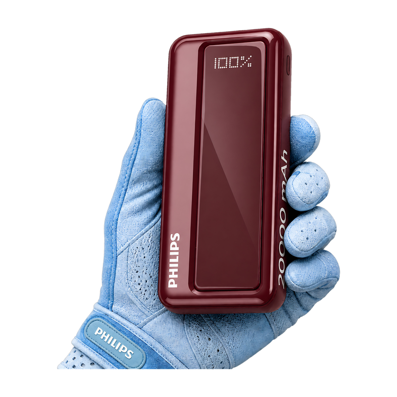 PHILIPS 20000 mAh 22.5 W Power Bank(Maroon, Lithium Polymer, Fast Charging for Mobile)