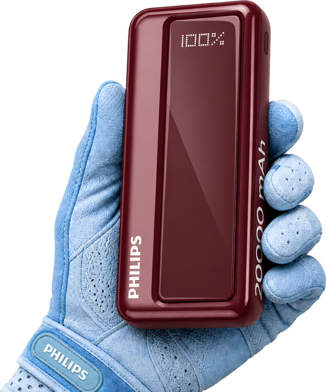 PHILIPS 20000 mAh 22.5 W Power Bank(Maroon, Lithium Polymer, Fast Charging for Mobile)