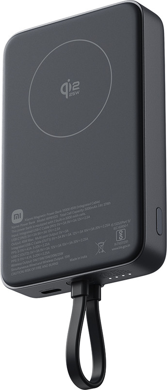 Mi 10000 mAh 45 W Wired & Wireless Pocket Size Power Bank(Black, Lithium Polymer, Fast Charging for Mobile, Tablet, Earbuds, Smartwatch, Speaker)