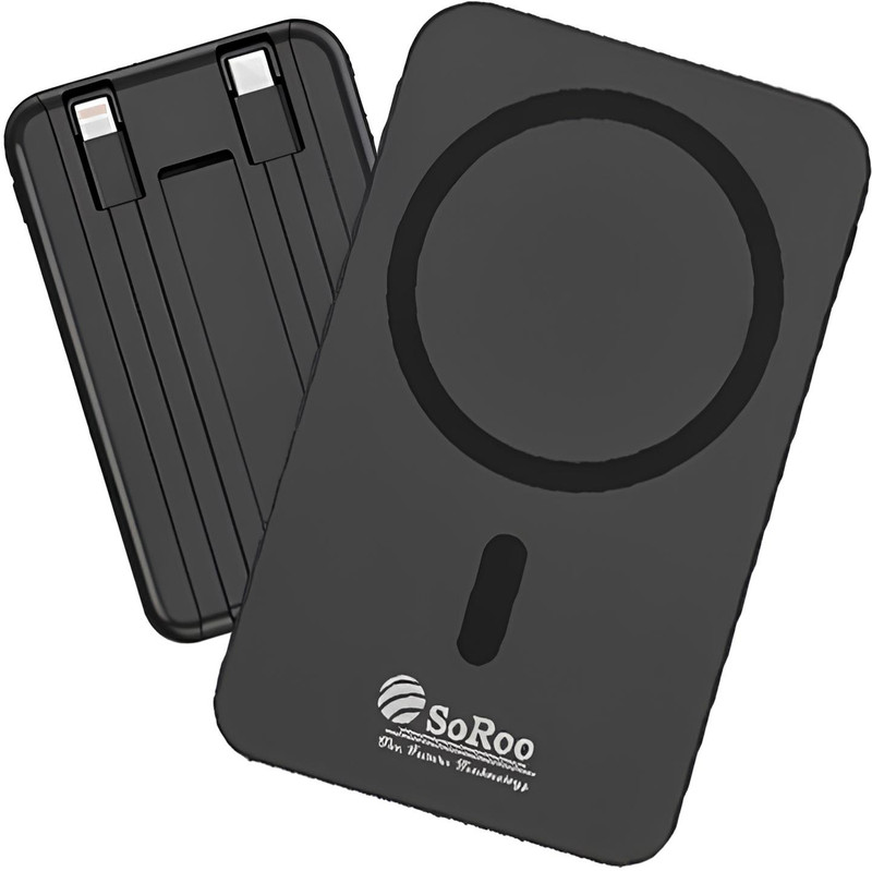 Soroo Future 10000 mAh 30 W Wired & Wireless Compact Pocket Size Power Bank(Black, iPhone 12/13/14/15/15 Plus/15Pro/15Pro Max, Samsung,Oppo, Vivo, Redmi, Realme, Lithium-ion, Fast Charging, Quick Charge 2.0, Quick Charge 3.0, Quick Charge 4.0 for Mobile, Earbuds, Smartwatch, Smartband, Speaker, Tabl