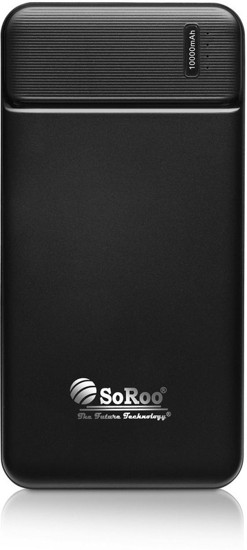 Soroo Future 10000 mAh 18 W Compact Pocket Size Power Bank(Black, Lithium Polymer, Fast Charging for Mobile, Speaker, Tablet, Earbuds)
