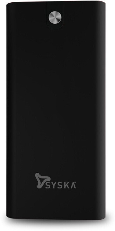 Syska 20000 mAh 18 W Wireless Power Bank(Pearl Black, Lithium Polymer, Fast Charging for Laptop)