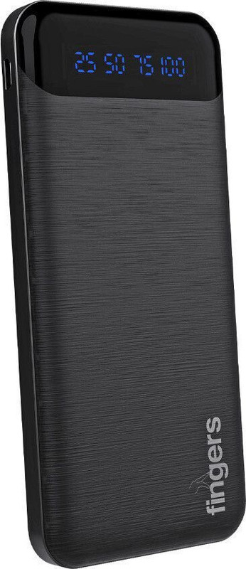 FINGERS 10000 mAh Pocket Size Power Bank(Classic Black, Lithium Polymer, for Laptop, Mobile, Speaker)