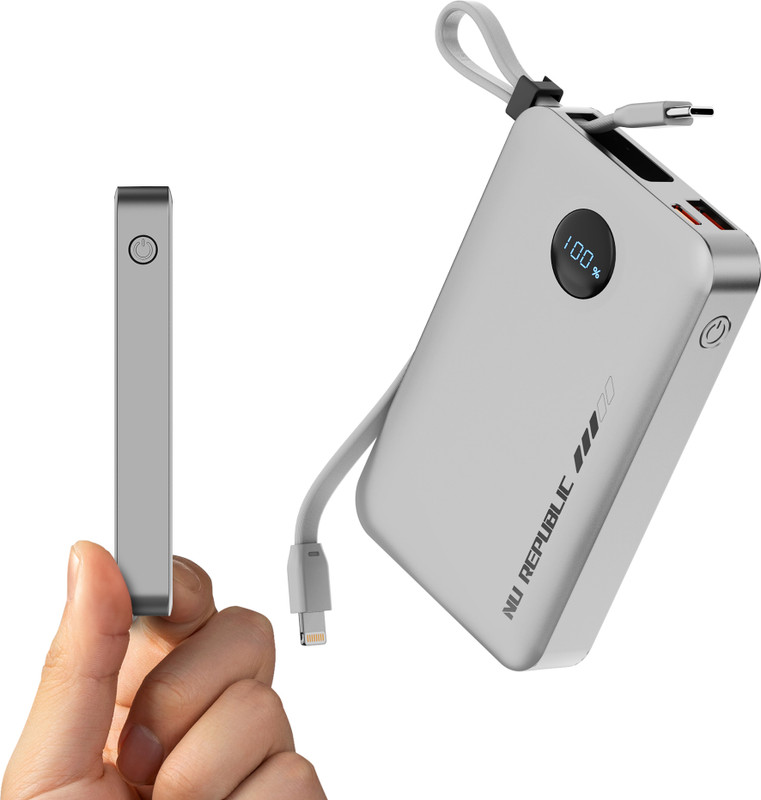 Kratos 10000 mAh 12.5 W Compact Pocket Size Power Bank(Black, Lithium Polymer, Fast Charging for Mobile, Earbuds, Speaker, Trimmer, Tablet)