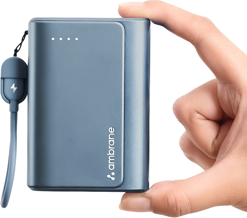 Ambrane 20000 mAh 35 W Wired & Wireless With MagSafe Compact Pocket Size Power Bank(Titanium, Lithium Polymer, Power Delivery 3.0, Quick Charge 3.0 for Earbuds, Laptop, Mobile, Smartwatch, Smartband, Speaker, Tablet, Trimmer)