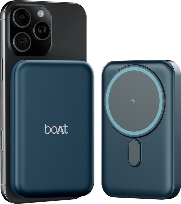 boAt 10000 mAh 22.5 W Wired & Wireless With MagSafe Power Bank(Deep Blue, Lithium Polymer, Fast Charging, Quick Charge 3.0 for Mobile)