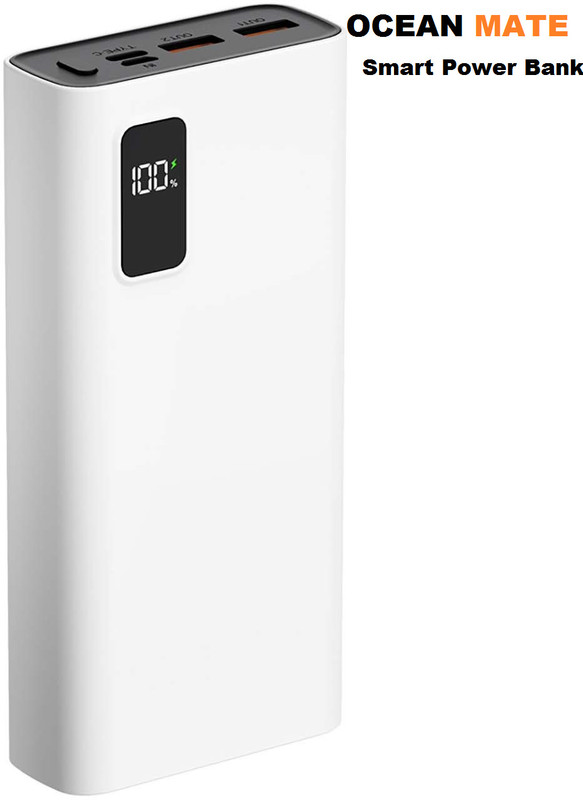 OCEAN MATE 40000 mAh 22 W Power Bank(White, Lithium Polymer, Quick Charge 4.0 for Mobile)
