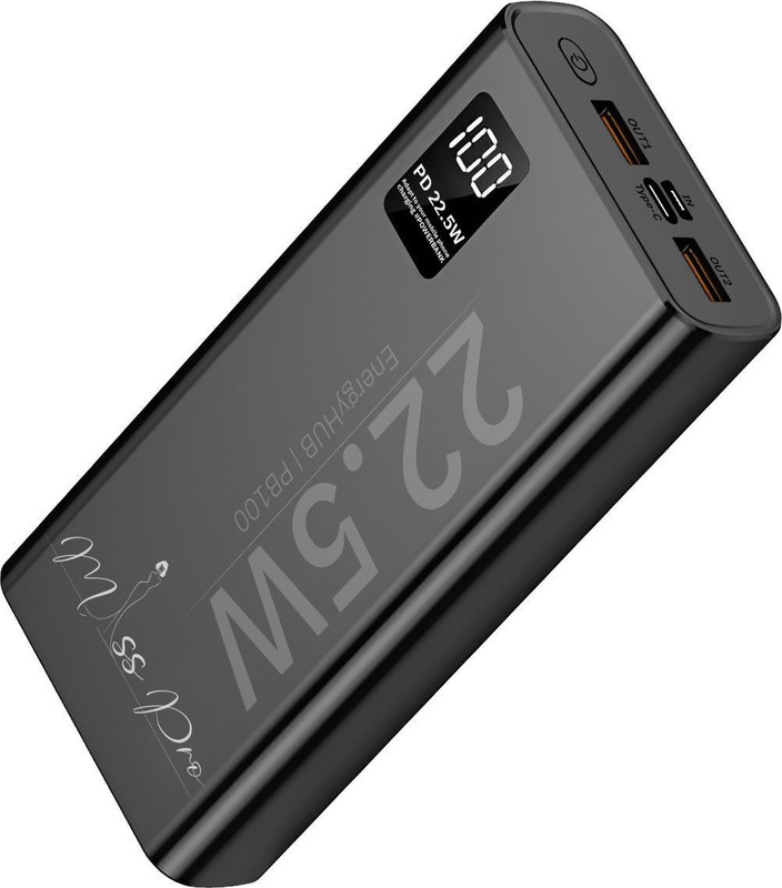 misspro 200000 mAh 22.5 W Compact Power Bank(Black, Lithium Polymer, Power Delivery 3.0, Quick Charge 4.0 for Mobile, Laptop, Earbuds, Tablet, Speaker)