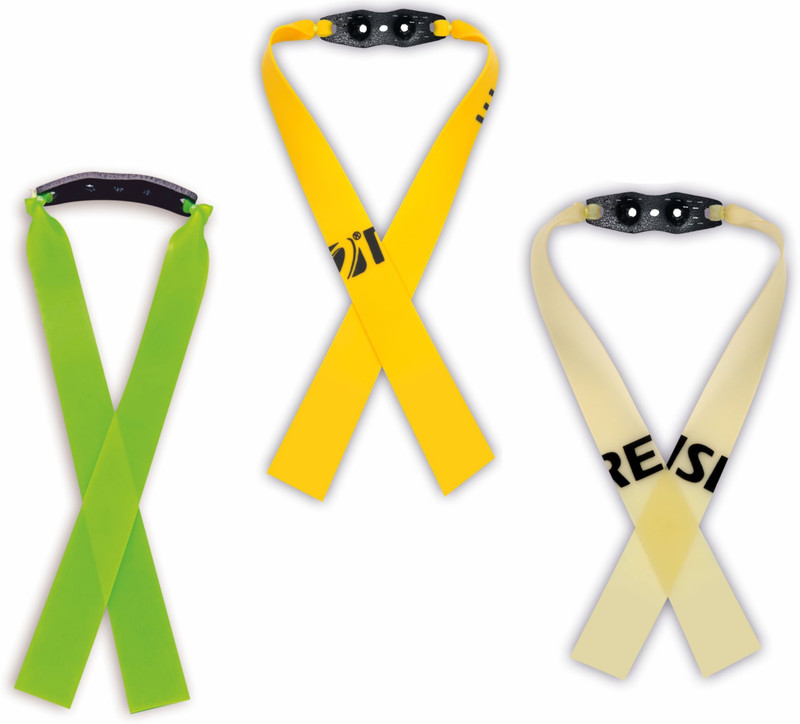 Allan Mark 3 Pcs Efficient Fast Rebound 170mm Replacement Flat Rubber Band Slingshot(Green, Yellow, White)