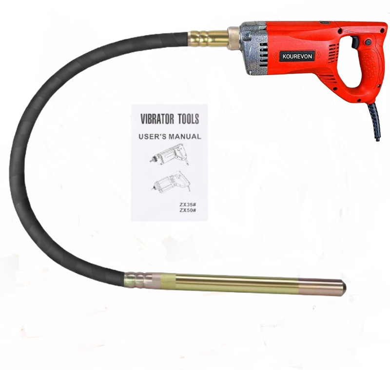 KOUREVON 1400W Heavy duty Concrete Vibrator 13000 VPM 35mm with 5 Feet Needle 1400W Heavy duty Concrete Vibrator 13000 VPM 35mm with 5 Feet Needle Pistol Grip Drill(35 mm Chuck Size)
