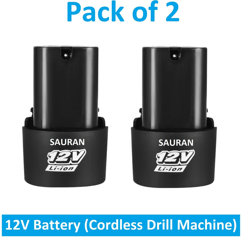 Sauran (Pack of 2) 12V Cordless Drill Battery for Cordless Drill (BTY8) Cordless Drill(10 mm Chuck Size)