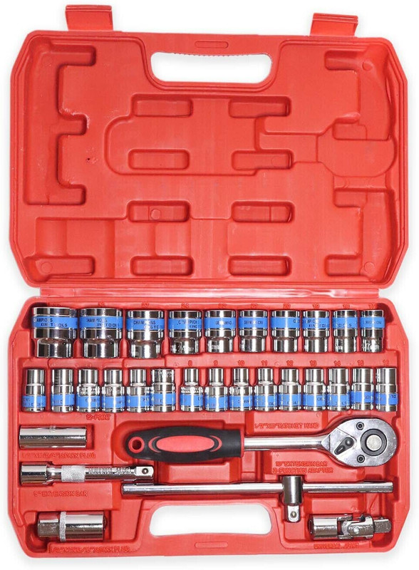 WallVilla Set of 32 Pcs Heavy Duty Vanadium Metal Smart Vehicle Tool Kit