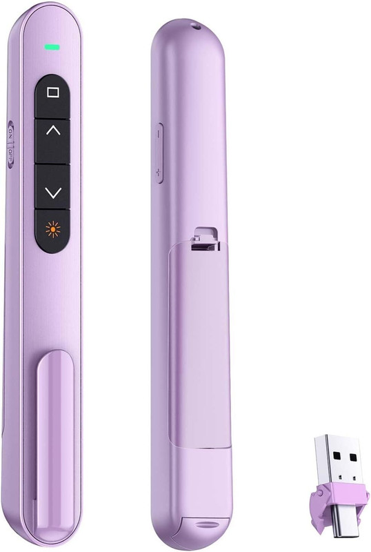 RTS USB/Type-C2 in 1 Laser Pointer|Wireless Presenter for Presentation|Slide Changer Laser Pointer Presenter(Pink)