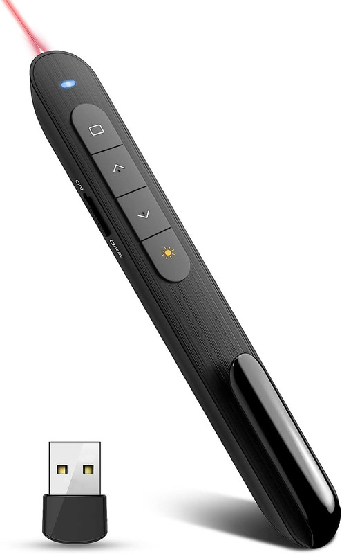 BTS Presentation Clicker PowerPoint PPT Clicker with Laser Pointer, RF 2.4GHz Wireless Presenter Remote Clicker Mac, for Powerpoint Presentations Presenter(Black)