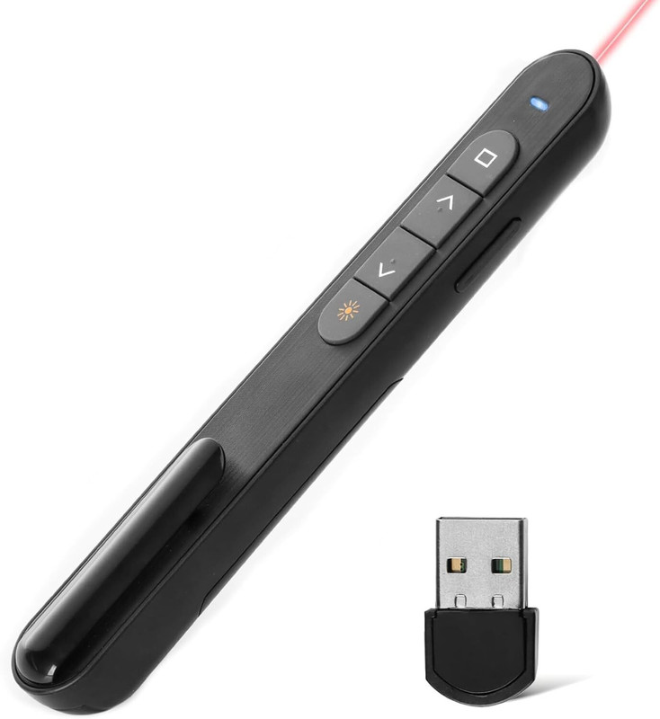 BTS Wireless Presenter Remote RF 2.4GHz USB Presentation Remote for Mac/Keynote/PC/Laptop/PPT Presenter(Black)