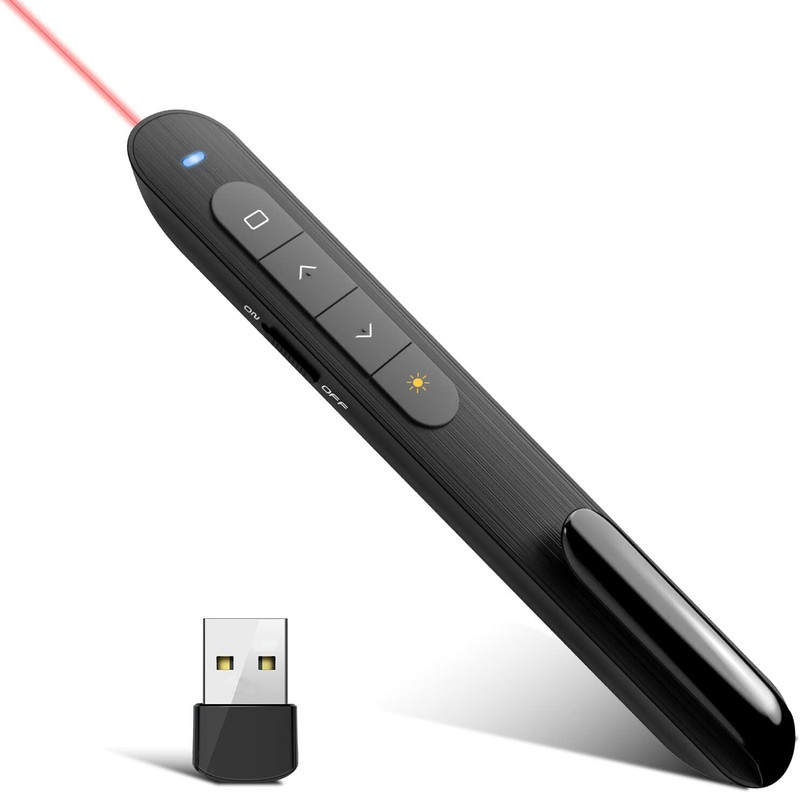 BTS Presentation Clicker PowerPoint Clicker with Laser Pointer, Wireless Presenter PP - 02 Presenter(Black)