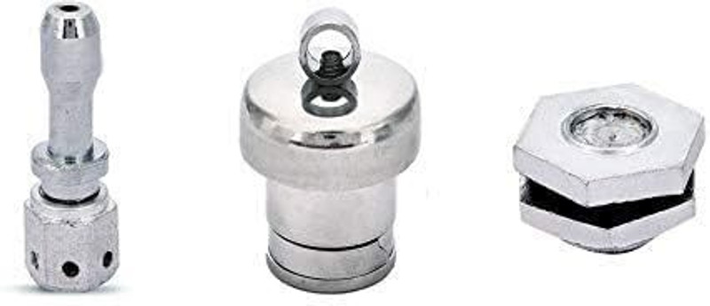 Filfora Regulator Brass Vent Pipe, Steel Weight & Silver Safety Valve 10 mm Pressure Cooker Gasket
