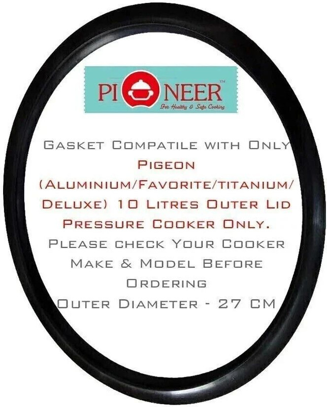 Pioneer Pigeon Aluminium Deluxe, Favourite 10 Litres Outer Lid (Pack of 1) 245 mm Pressure Cooker Gasket