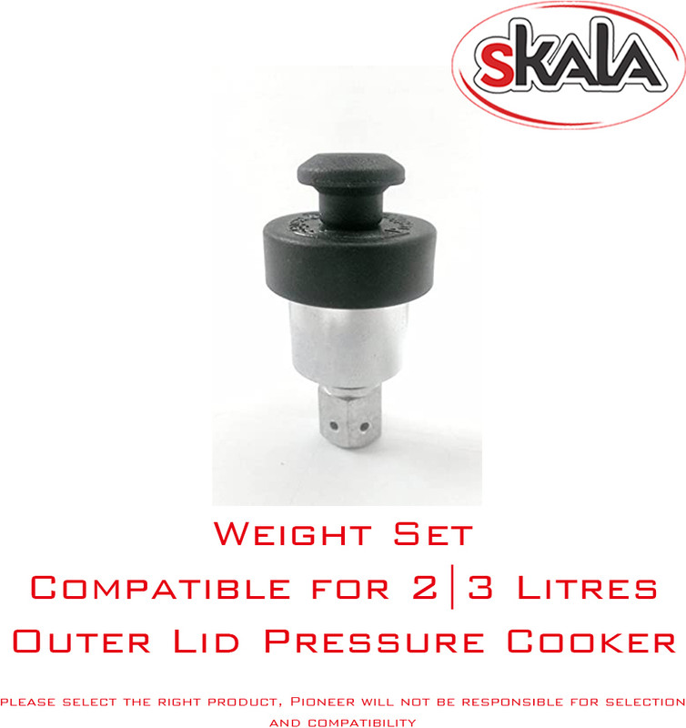 SKALA Stainless steel Weight Set 5 | 7.5 | 10 | 12 Litres Outer Lid (Pack of 1) 0 mm Pressure Cooker Gasket