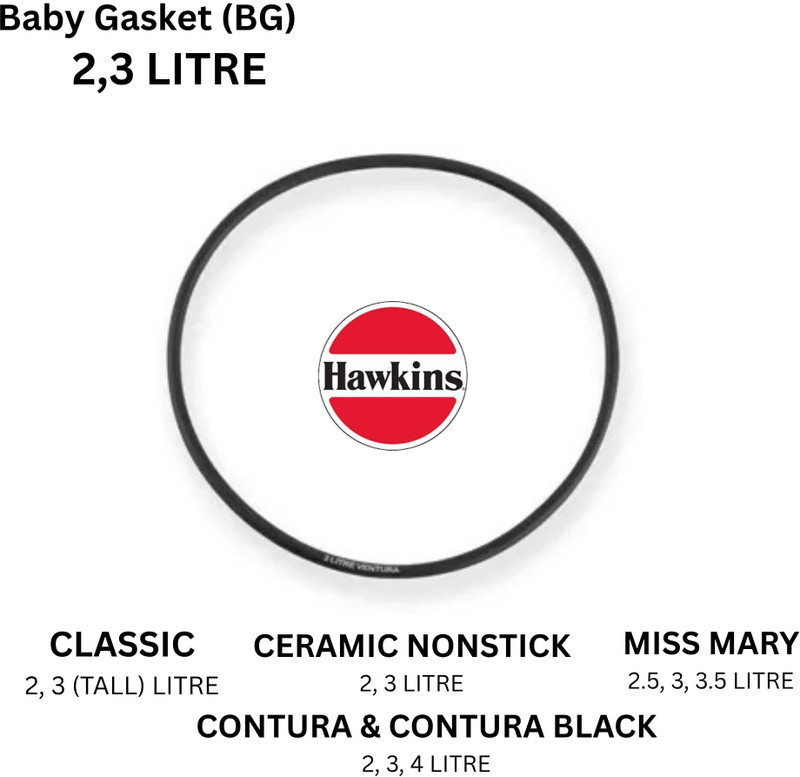 Hawkins Baby Gasket_2,3 Litre/Contura Black2,3,4/Miss Mary 2.5,3,3.5/Ceramic 2,3/ 135 mm Pressure Cooker Gasket