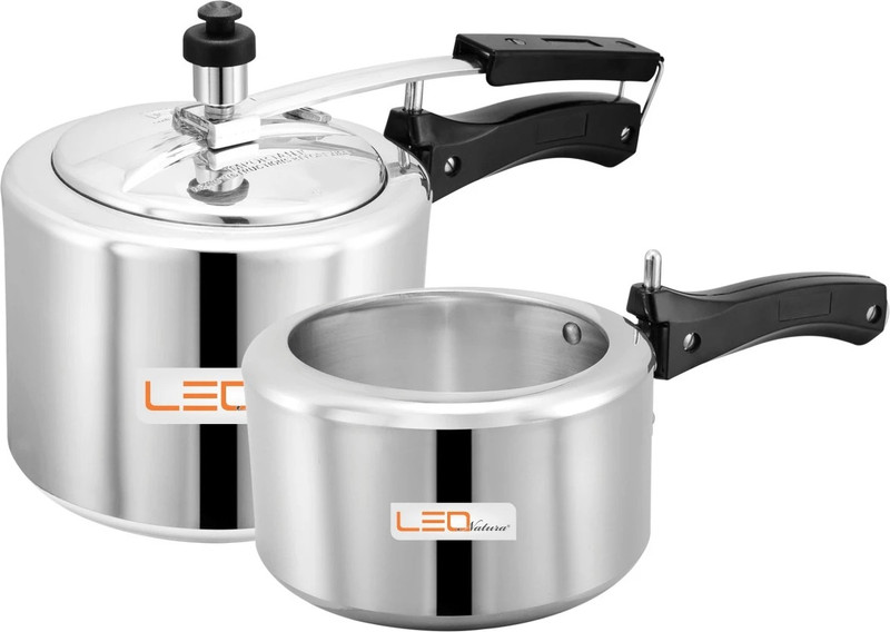Leo Natura by Leo Natura Inner Lid Regular Combo Pack 2 L, 3 L Inner Lid Pressure Cooker(Aluminium)