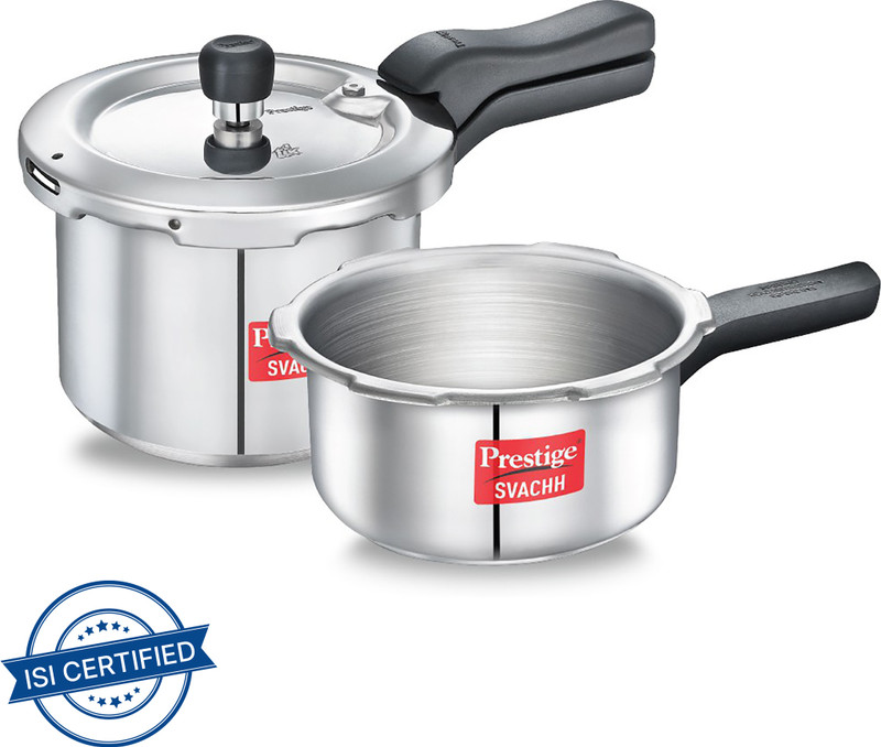 Prestige Svachh Hard Anodised 5 L Outer Lid Induction Bottom Pressure Pan(Hard Anodized)