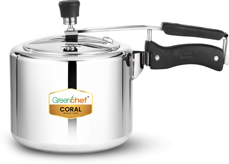 Greenchef Coral Inner Lid Non IB 3 L Inner Lid Pressure Cooker(Aluminium)