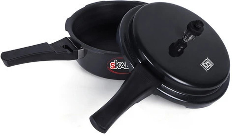 SKALA Glossy Black Hard Anodized 3 Litres Outer Lid Junior Pressure Pan 3 L Outer Lid Pressure Pan(Hard Anodized)