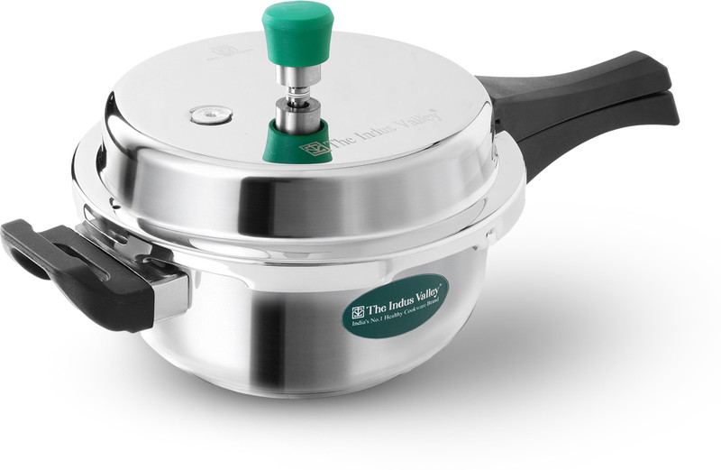 The Indus Valley Stainless Steel Outer Lid Handi Pressure Cooker 3.5 L Outer Lid Induction Bottom Pressure Cooker(Stainless Steel)