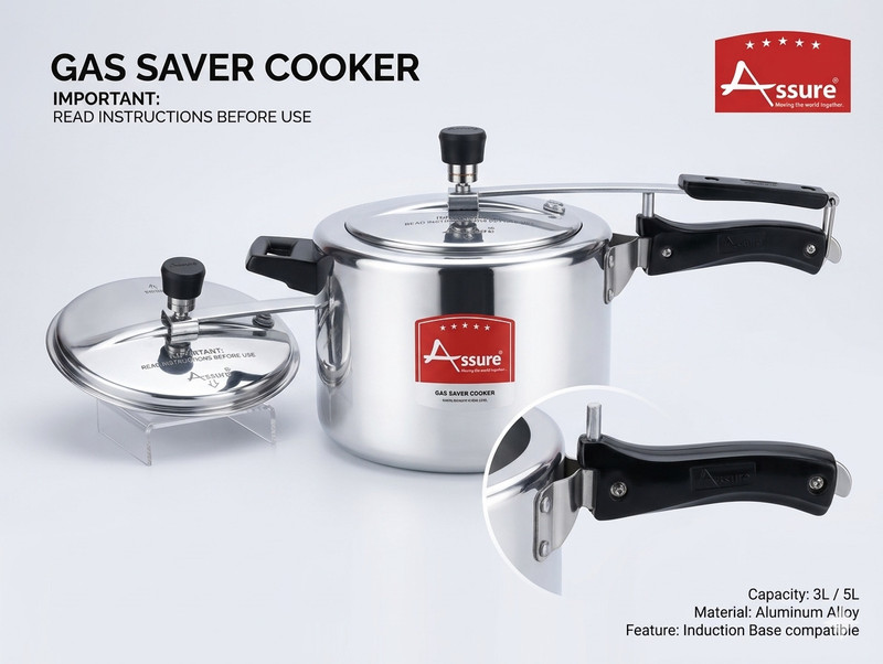Assure AGSC-3L 3 L Inner Lid Pressure Cooker(Aluminium)