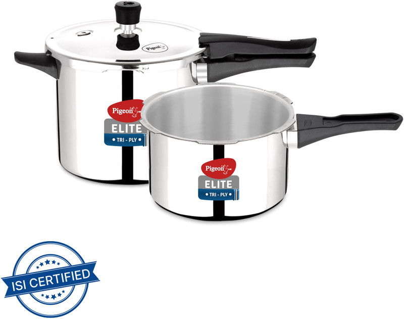 Pigeon Super Cooker and 5 L Outer Lid Induction Bottom Pressure Cooker(Hard Anodized)