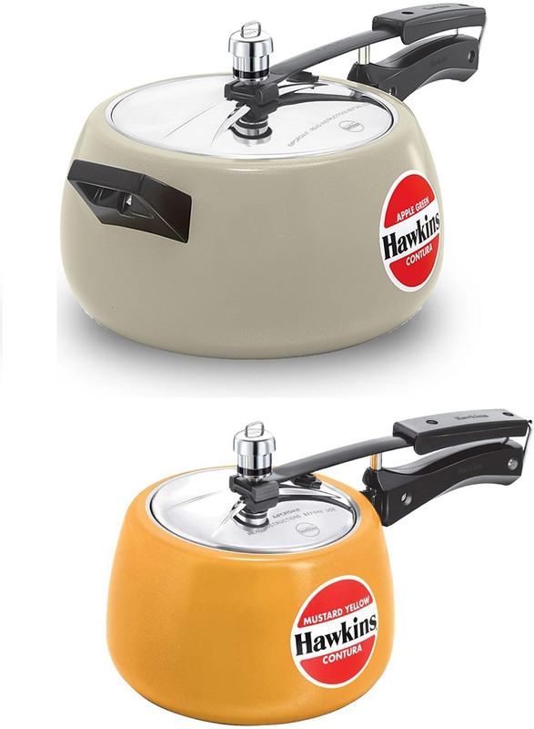 Hawkins Apple Green Ceramic Coated Contura (CAG50) 5 L Inner Lid Pressure Cooker(Aluminium)