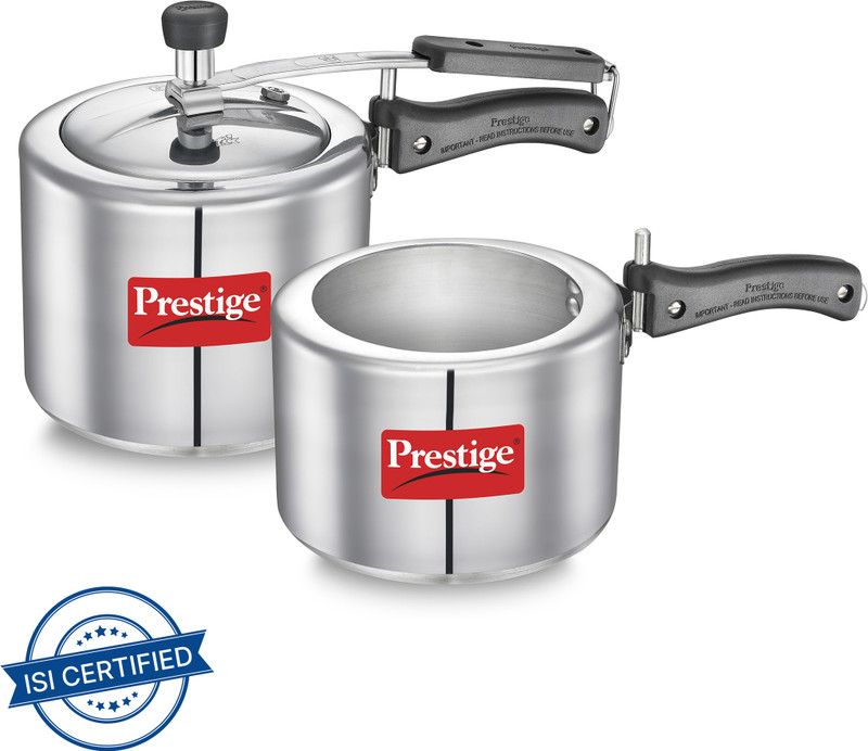 Prestige Nakshatra 3 L, 2 L Inner Lid Pressure Cooker(Aluminium)