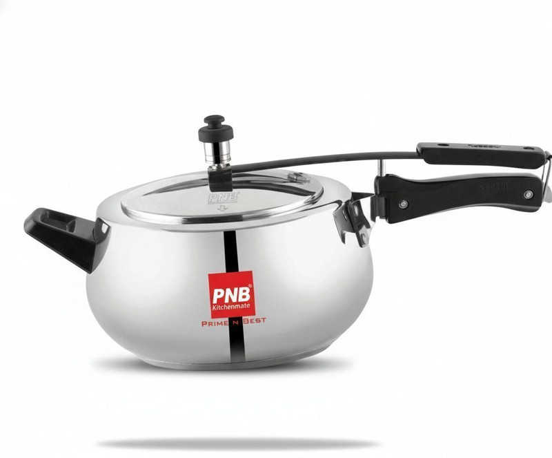 PNB PRO Cooker | Gas Base | Stainless Steel | 1.2mm Silver 3.5 L Inner Lid Induction Bottom Pressure Cooker(Stainless Steel)