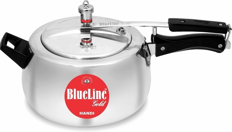Blueline Gold Regular Thick Inner Lid Aluminium Gas Stove Compatible 10 L Inner Lid Pressure Cooker(Aluminium)