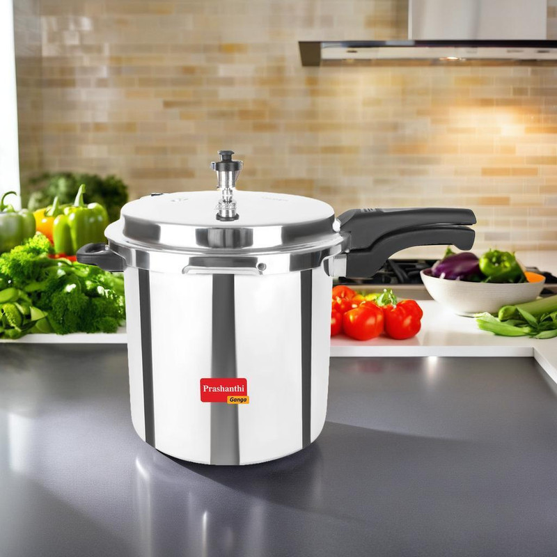 Prashanthi Ganga 12 Litres Premium Aluminium Pressure Cooker, 5 years warranty, ISI Certified 12 L Outer Lid Pressure Cooker(Aluminium)