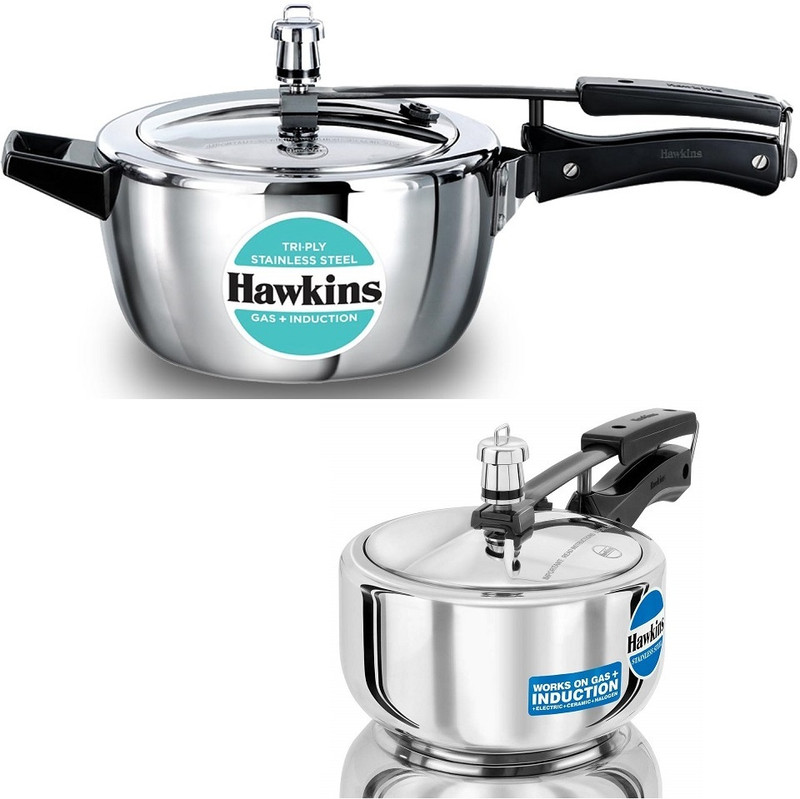 Hawkins Tri-Ply Stainless Steel Contura (SSTCO30) 3 L Inner Lid Induction Bottom Pressure Cooker(Triply)